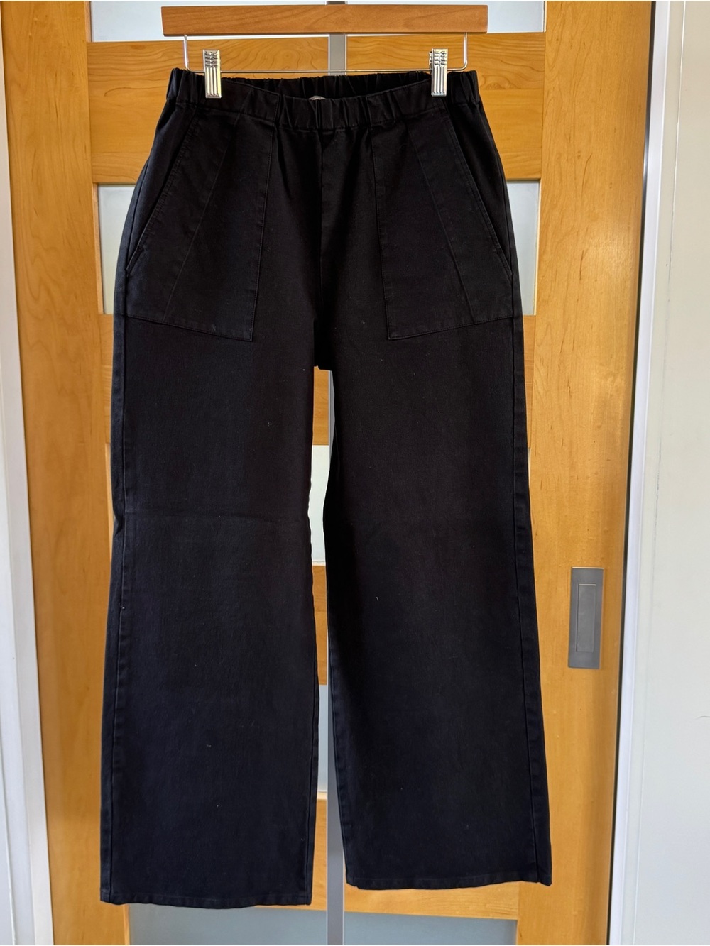 Privatsachen Black Elastic Waist Pants with Label Detail